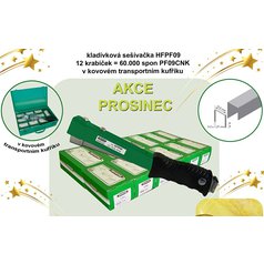 PREBENA kladívková sešívačka HFPF01 + 12 krabiček spon PF09CNK v kovovém kufru AKCE
