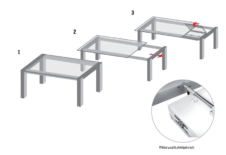 Stolové výsuvy Pöttker Alu 77 Frontslide